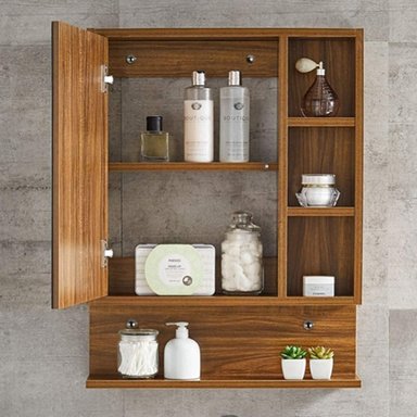 MUEBLE LEMUEBLE CARAMELO BAÑO CON ESPEJO MELAMINA 60X55 CM - 3