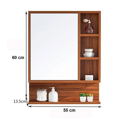 MUEBLE LEMUEBLE CARAMELO BAÑO CON ESPEJO MELAMINA 60X55 CM - 5