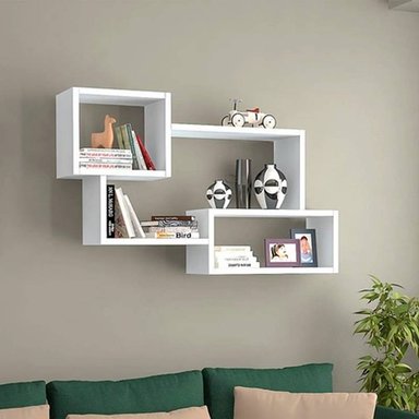 REPISA LEMUEBLE BLANCO FLOTANTE MELAMINA 87X54X18CM - 2