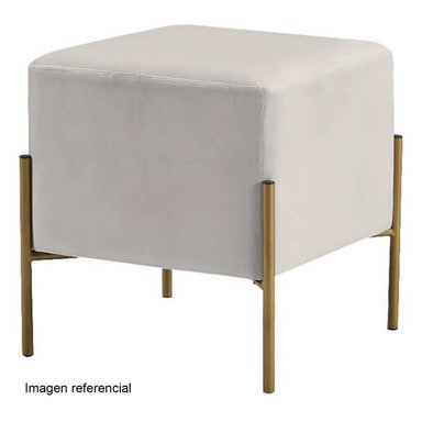 PUFF AURORA CUADRADO CON BASE METÁLICA IVORY