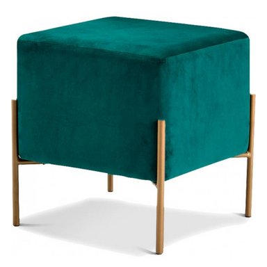PUFF AURORA CUADRADO CON BASE METÁLICA VERDE