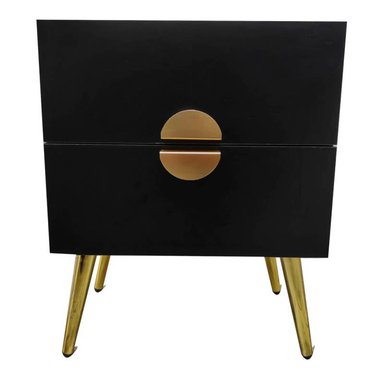 VELADOR LEMUEBLE ALBA 2 CAJONES NEGRO