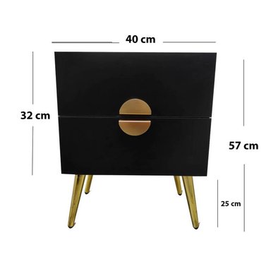 VELADOR LEMUEBLE ALBA 2 CAJONES NEGRO - 3