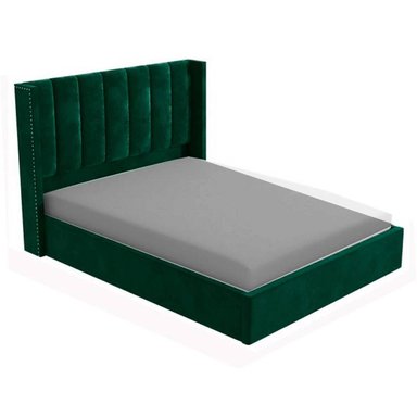CAMA LEMUEBLE LISTÓN 1.5 PLAZAS TAPIZADA VERDE OLIVO