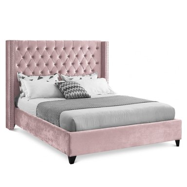 CAMA TAPIZADA CAPITONÉ 1.5 PLZ PALO ROSA + 2 ALMOHADAS - 3