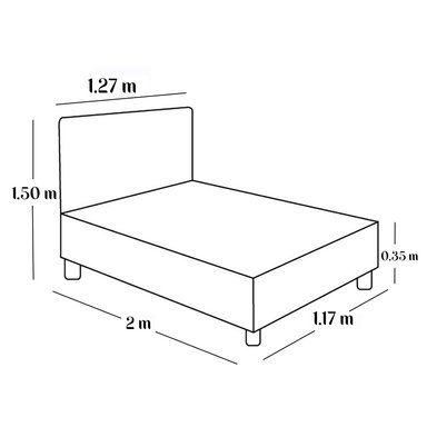 CAMA TAPIZADA CAPITONÉ 1.5 PLZ PALO ROSA + 2 ALMOHADAS - 7