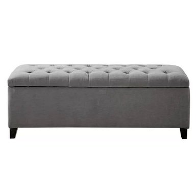 BANQUETA LEMUEBLE CAPITONE BAUL ADA 1 M GRIS PLOMO