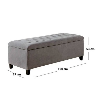 BANQUETA LEMUEBLE CAPITONE BAUL ADA 1 M GRIS PLOMO - 5