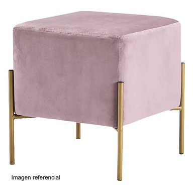 PUFF AURORA CUADRADO CON BASE METÁLICA PALO ROSA