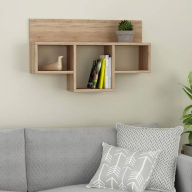 REPISA LEMUEBLE CASTAÑO FLOTANTE MELAMINA 80X49X20CM - 3