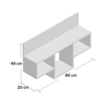REPISA LEMUEBLE CASTAÑO FLOTANTE MELAMINA 80X49X20CM - 4