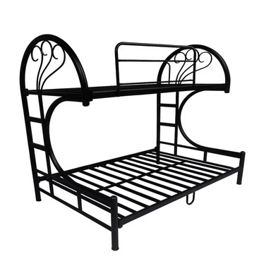 CAMAROTE LEMUEBLE NEGRO DE METAL MIXTO 1.5 PLAZA ARRIBA Y 2 PLAZAS ABAJO