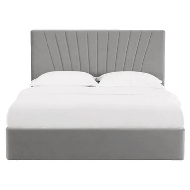 CAMA LEMUEBLE RAYAS 2 PLAZAS TAPIZADA PLOMO CLARO