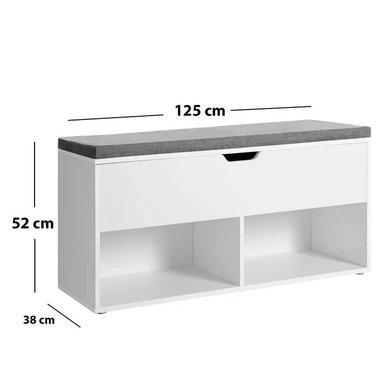 ZAPATERA BAÚL MELAMINA BLANCO 1.25 M - 3