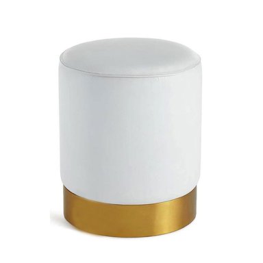 2 PUFF SIENA REDONDO CON BASE METÁLICA IVORY + 1 COJÍN - 2