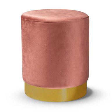 PUFF SIENA REDONDO CON BASE METÁLICA CORAL