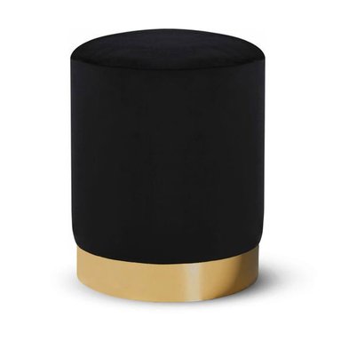 PUFF SIENA REDONDO CON BASE METÁLICA NEGRO