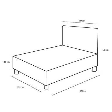 CAMA TAPIZADA LISTÓN CON BOTONES 2 PLAZAS BEIGE - 4
