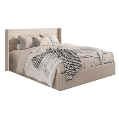 CAMA LEMUEBLE LISTÓN VENUS 1.5 PLAZAS TAPIZADA BEIGE - 2