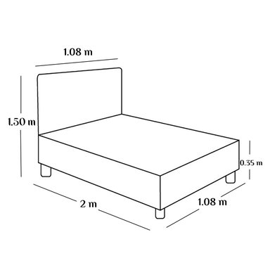 CAMA TAPIZADA CAPITONÉ ADDA 1.5 PLZ AZUL - 5