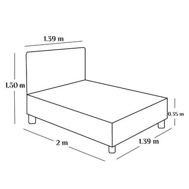 CAMA LEMUEBLE CAPITONÉ ABBA 2 PLAZAS TAPIZADA AZUL - 5
