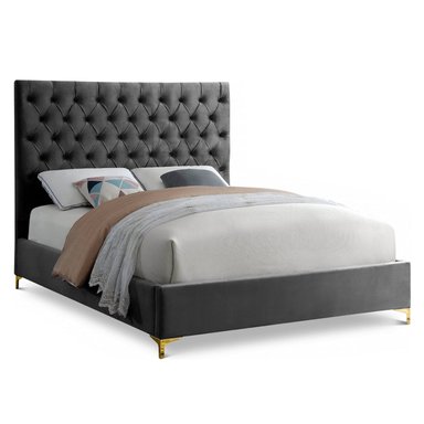 CAMA LEMUEBLE CAPITONÉ ADDA 1.5 PLAZAS TAPIZADA GRIS OSCURO - 2