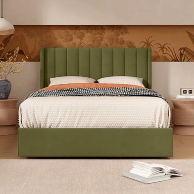 CAMA LEMUEBLE LISÓN 2 PLAZAS TAPIZADA LISTÓN PISTACHO - 2