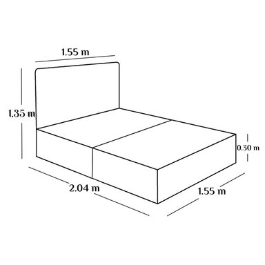 CAMA LEMUEBLE LISTÓN ADDA QUEEN IVORY TAPIZADA - 4