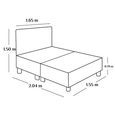 CAMA LEMUEBLE LISTÓN CON PATAS VINTAGE QUEEN NEGRO TAPIZADA - 4