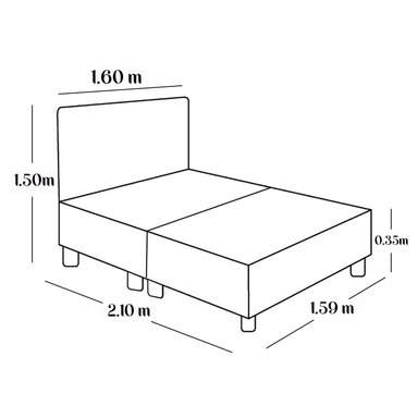 CAMA LEMUEBLE LISTÓN IRIS QUEEN TAPIZADA IVORY - 5