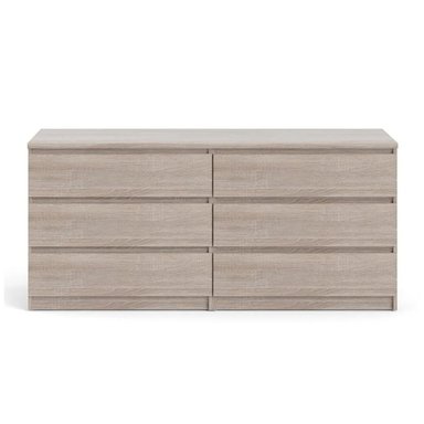 COMODA MELAMINA CENIZA 1.50M 6 CAJONES