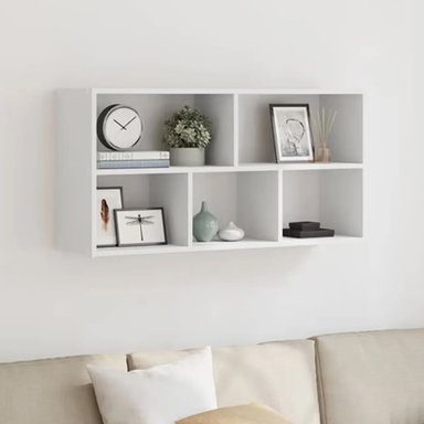 REPISA FLOTANTE MELAMINA 5 DIVISIONES 90X60X20CM BLANCO