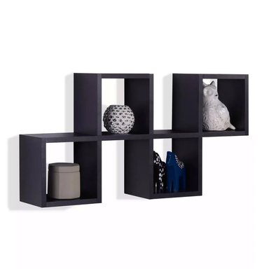 REPISA FLOTANTE MELAMINA 80X40X18CM NEGRO - 1