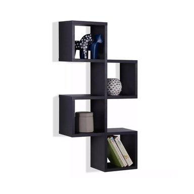 REPISA FLOTANTE MELAMINA 80X40X18CM NEGRO - 2
