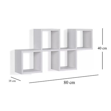 REPISA FLOTANTE MELAMINA 80X40X18CM BLANCO - 4