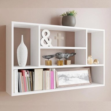 REPISA FLOTANTE MELAMINA CUBO 100X60X20CM BLANCO