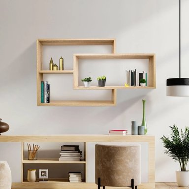 REPISA FLOTANTE MELAMINA 104X58X20CM MACADAMIA