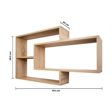 REPISA FLOTANTE MELAMINA 104X58X20CM MACADAMIA - 4