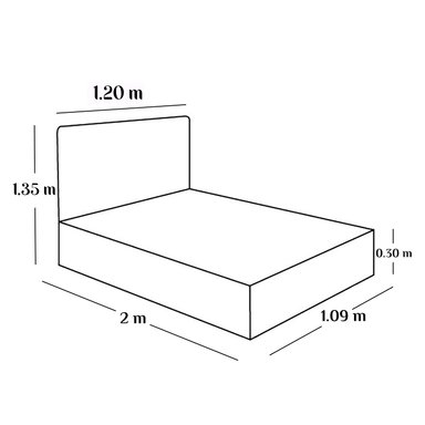 CAMA TAPIZADA LISTÓN VENUS GRIS OSCURO 1.5 PLZ - 6