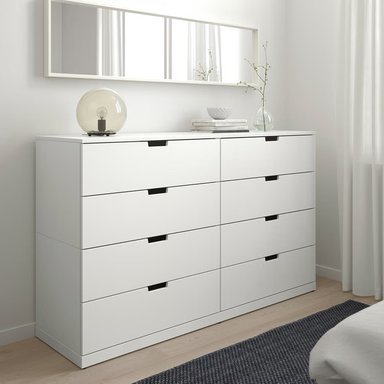 Comoda Melamina Blanco 1.20m 8 Cajones NILD