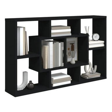 REPISA FLOTANTE MELAMINA 4 DIVISIONES 90X60X20CM NEGRO - 2