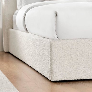 CAMA TAPIZADA CALIFORNIA CURVO IVORY 2 PLAZAS - 3