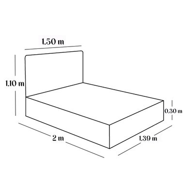 CAMA TAPIZADA CALIFORNIA CURVO IVORY 2 PLAZAS - 5