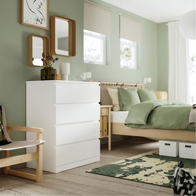 COMODA MELAMINA BLANCO ORIS 4 CAJONES 80CM