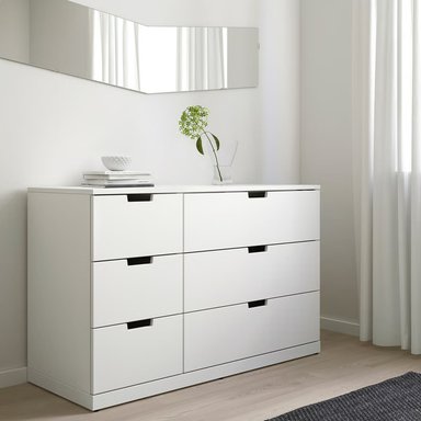 COMODA MELAMINA BLANCO PREMIUM 1.20M 6 CAJONES