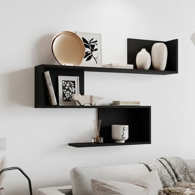 REPISA FLOTANTE MELAMINA 110X80X15CM NEGRO