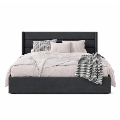 CAMA LEMUEBLE TAPIZADA LISTÓN VENUS PLOMO OSCURO 1.5 PLZ - 1