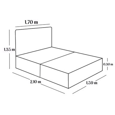 CAMA LEMUEBLE TAPIZADA LISTÓN VENUS PLOMO OSCURO QUEEN - 6