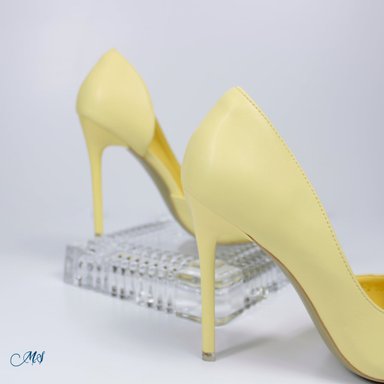 ZAPATOS DE VESTIR MUJER MARGLO SHOES CUERO VEGANO AMARILLO CLARO STILETTO LAZO AMARILLO M06 - 3
