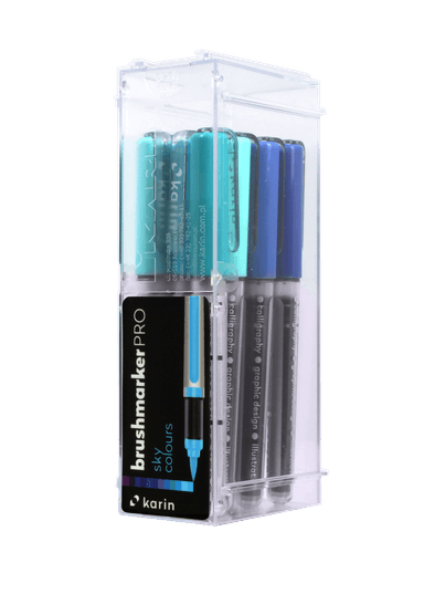 MARCADORES KARIN BRUSH MARKERS PRO SET 12 SKY COLORS